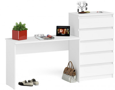 Мори письменный стол МСП1200.1 + Комод МК700.5, белый