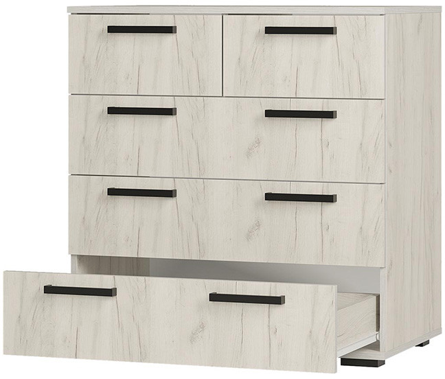 Комод Стандарт-5, Дуб крафт белый