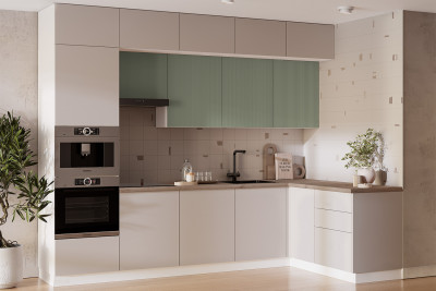 Кухня комплектация №6 Эвкалипт софт (МФ12)/кашемир