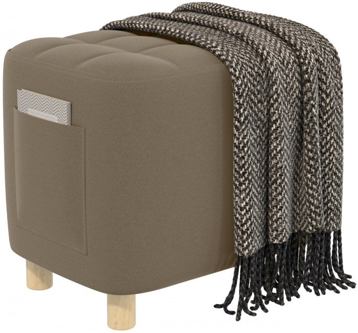 Банкетка 6-5127ТКВорех Вики, цвет ткань орех, ШхГхВ 53х40х46 см.(прямоугольная тканевая банкетка на четырёх ножках)