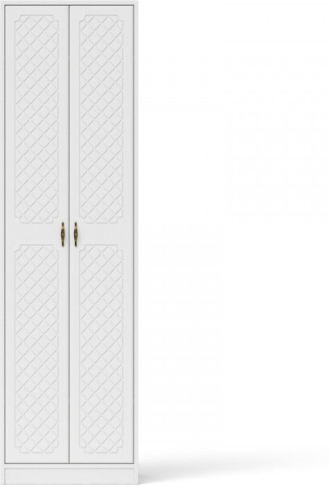 Прихожая П-6 Шкаф, цвет белая шагрень/фасады МДФ белое дерево фрезеровка ромб, ШхГхВ 60х50х210 см.