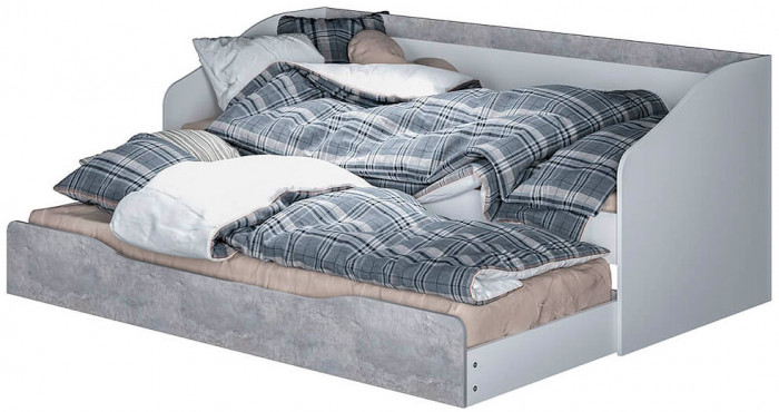 "Паскаль" кровать детская (1932х790х850) белый/цемент светлый