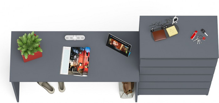 Мори письменный стол МСП1200.1 + Комод МК700.5, графит