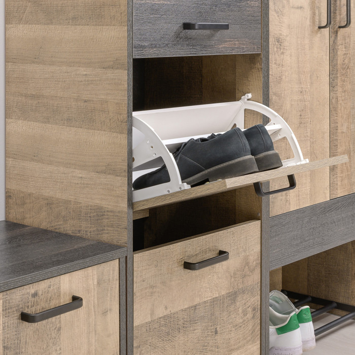 Трувор Прихожая 180, дуб гранж песочный/интра