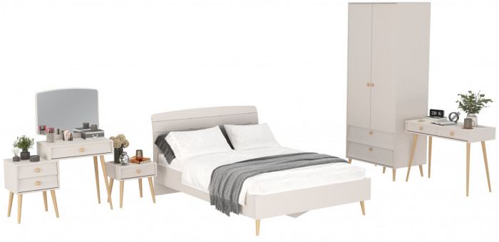 Афина Спальня 27-1400, кашемир серый