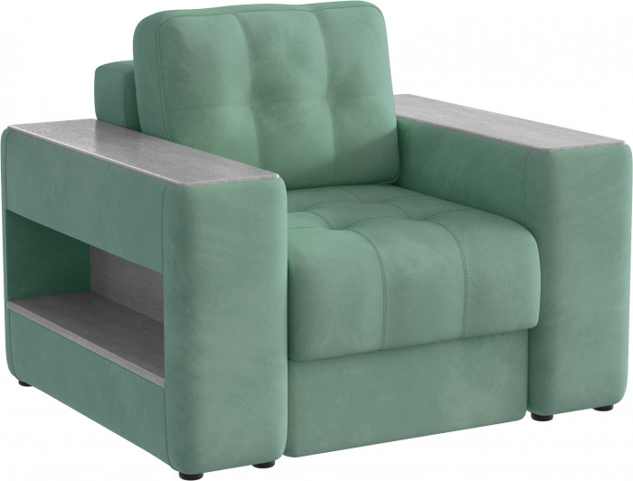 Кресло Доро, Мятный/Холст белый МДФ