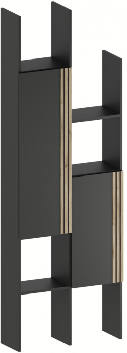 Модульная Прихожая Нао, набор №6, Графит/Графит, Дуб вотан, Симпл 27