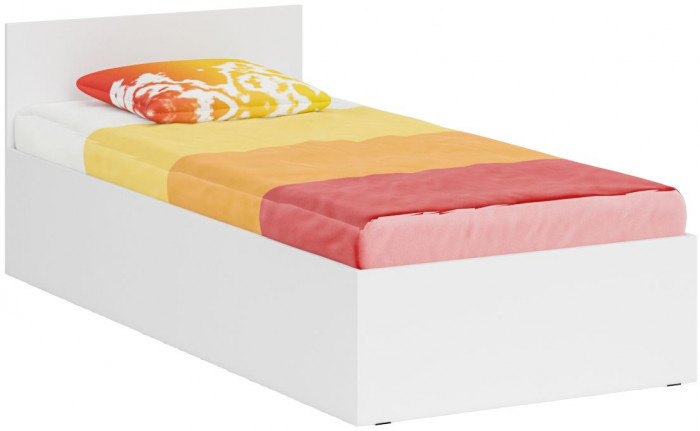 Кровать 0900 + Шкаф угловой Стандарт, цвет белый, ШхГхВ 93,5х203,5х70 + 81,2х81,2х200см., сп.м. 900х2000 мм., без матраса, основание есть