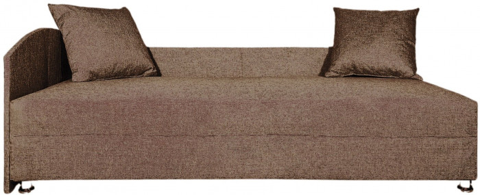 Кровать тахта односпальная 80х185, левый угол, рогожка коричневый