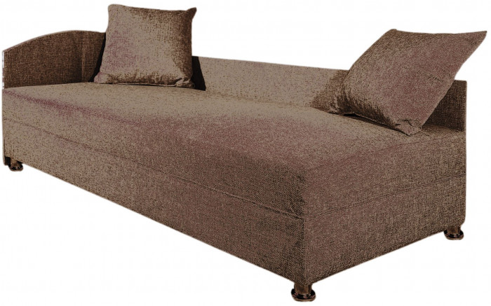 Кровать тахта односпальная 80х185, левый угол, рогожка коричневый