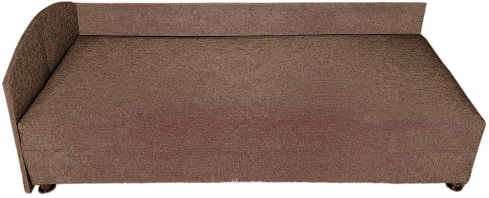 Кровать тахта односпальная 80х185, левый угол, рогожка коричневый