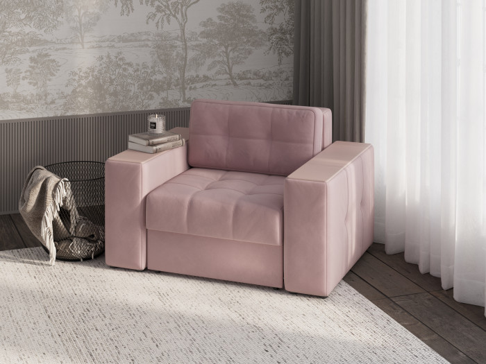 Кресло-кровать Виконт, Пыльная роза/МДФ пудра