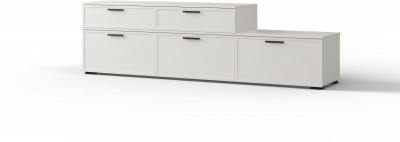 Тумба для медиатехники "Берг" - Белый текстурный/Ясень белый