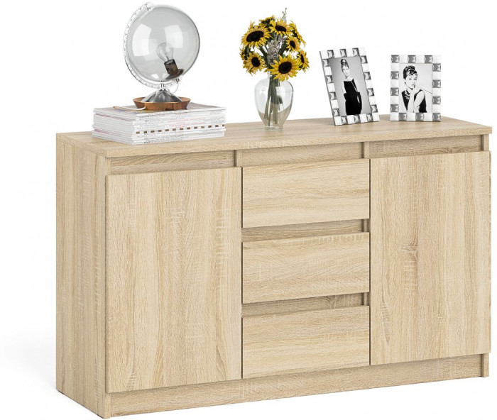 Мори Комод МК1200.3, цвет дуб сонома, ШхГхВ 120,4х41х73 см.