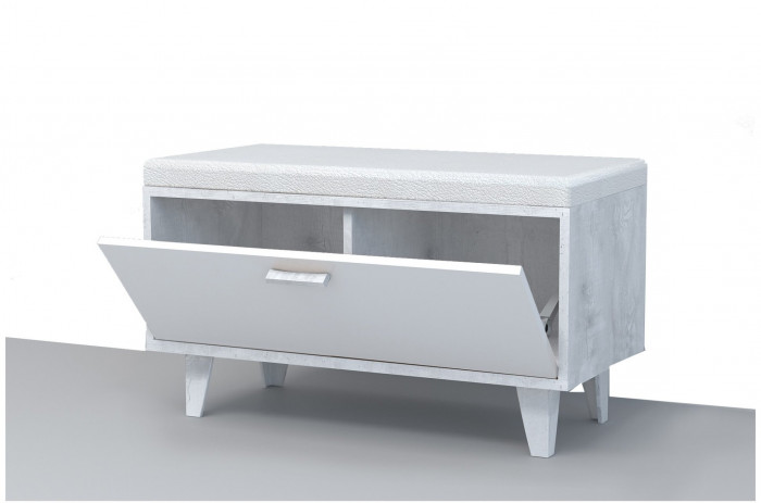 Модульная прихожая ЭГО 2 (Крафт золотой / Белый глянец)