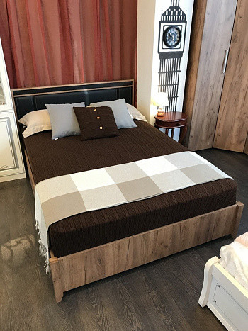 Кровать с ортопедическим основанием (дерево) Натуре 308 Люкс 140х200, крафт