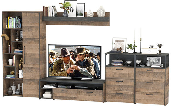 Трувор Гостиная 103, дуб гранж песочный/интра