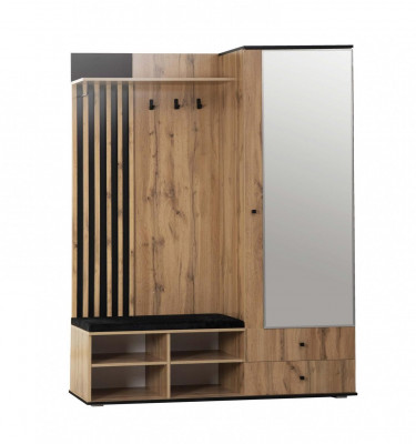 Шкаф для прихожей Либерти 51.22 (опора h20) Дуб вотан/Черный