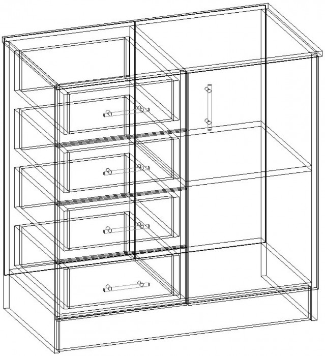Комод К800-1Д, Ясень шимо