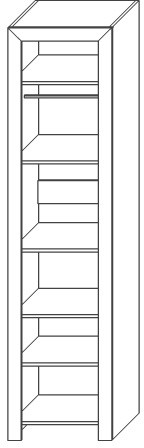 Шкаф-пенал со штангой "Эстель" - Дуб полярный/Сосна натуральная