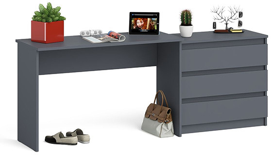 Мори письменный стол МСП1200.1 + Комод МК800.1, графит