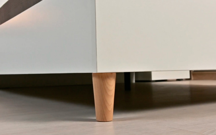 Муссон Кровать 11.41 + ортопед + Тумба 16.03, цвет белый/дуб эндгрейн элегантный, сп. м. 1600х2000 мм., б/м