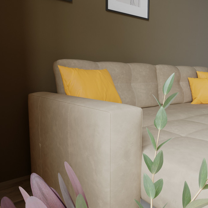 Диван раскладной Брэй экокожа бежевый