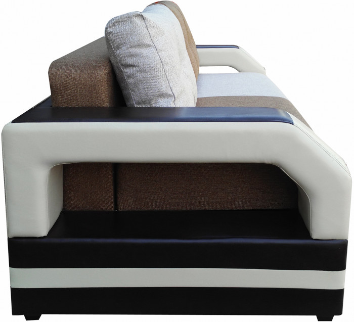 Диван-кровать Манчестер, еврокнижка, рогожка/экокожа, 160х195, комби