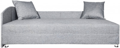 Кровать тахта односпальная 80х185, левый угол, рогожка серый