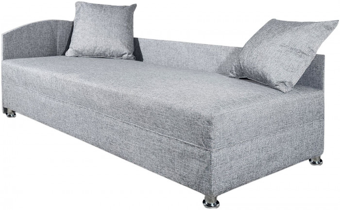 Кровать тахта односпальная 80х185, левый угол, рогожка серый