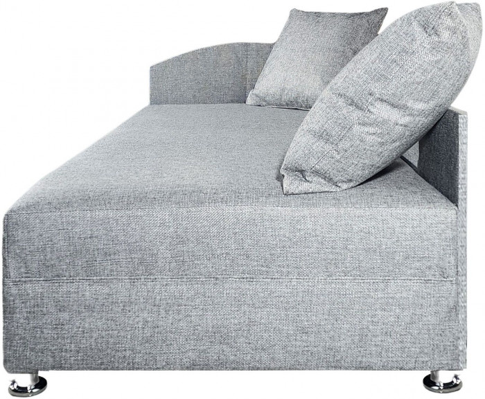 Кровать тахта односпальная 80х185, левый угол, рогожка серый