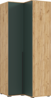 Норд Шкаф угловой, Дуб крафт/Изумрудный