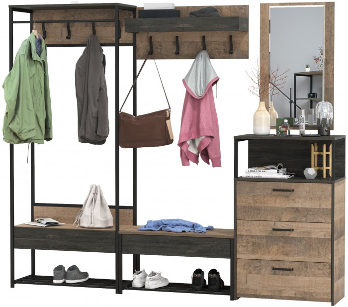 Трувор Прихожая 228, дуб гранж песочный/интра