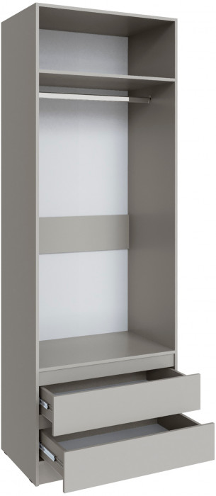 Шкаф Мадрид (0,8) с 2 ящ. без ручек с зеркалом, Кашемир
