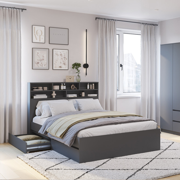 Стеллаж-полка Симпл СП-01, Графит