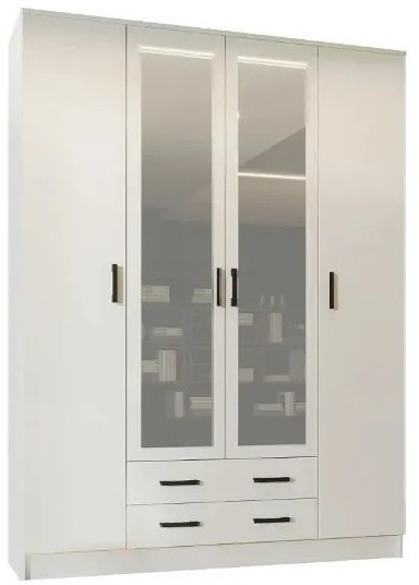 Квадро Шкаф четырёхдверный (Ясень шимо темный / светлый)