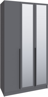 Шкаф Мадрид (1,2) с 3 ящ. внутри с зеркалом, Графит серый