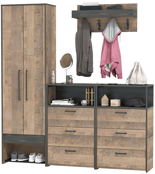 Трувор Прихожая 207, дуб гранж песочный/интра