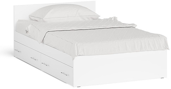Мори Кровать с ящиками 1200, белый