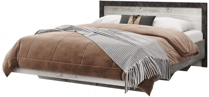 Кровать полутороспальная 140х200 "Эстель" - Сосна шале/Бетон спаркс