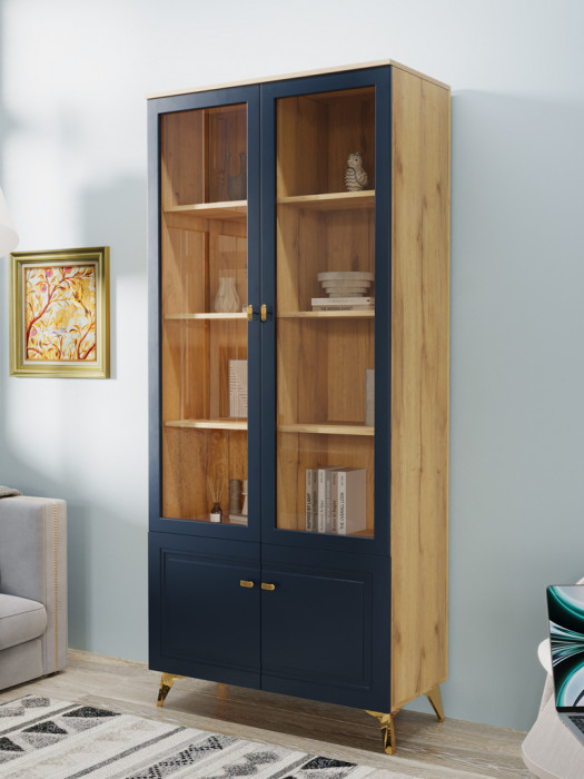 Шкаф-витрина 2-х дверная Вега Сапфир