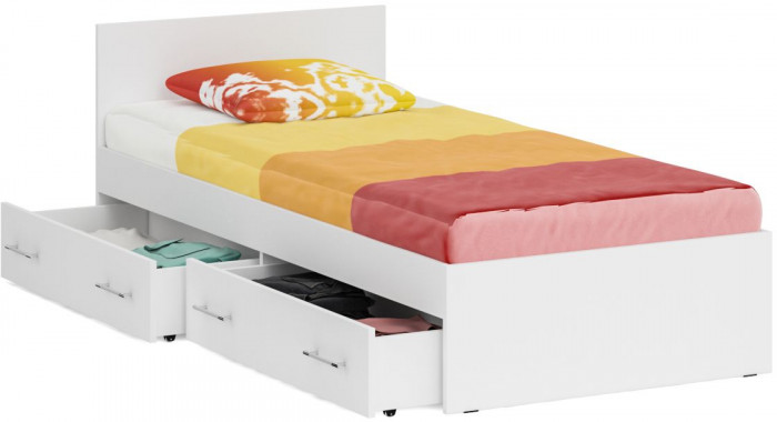Стандарт Кровать с ящиками 0900, белый