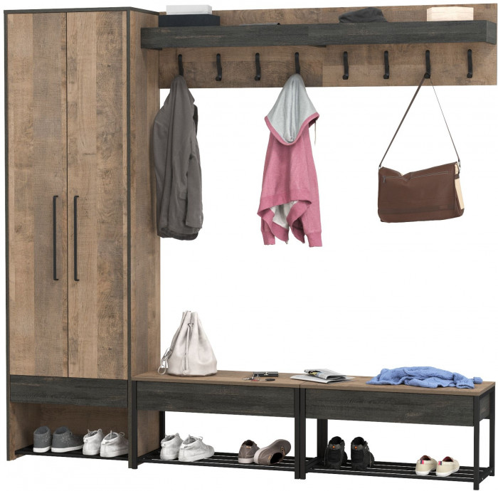 Трувор Прихожая 211, дуб гранж песочный/интра