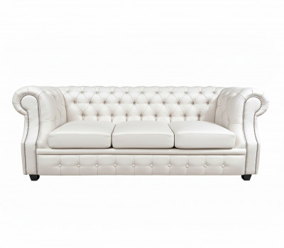 Диван офисный Честер ЛОФТ 3-х местный, экокожа белый