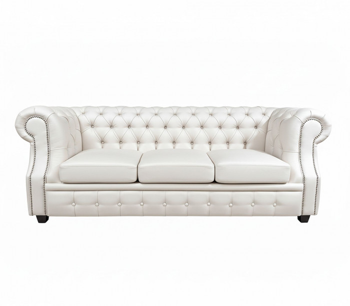 Диван офисный Честер ЛОФТ 3-х местный, экокожа белый