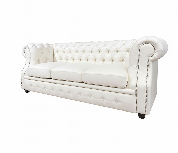 Диван офисный Честер ЛОФТ 3-х местный, экокожа белый