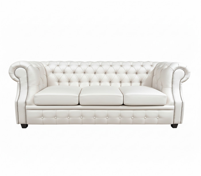 Диван офисный Честер ЛОФТ 3-х местный, экокожа белый