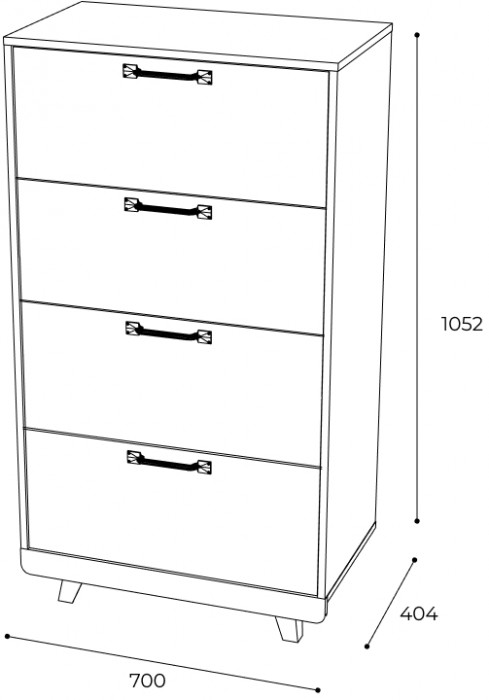 Комод "Мегаполис" КМ-02 Дуб каньон/Ф04 антик серебро
