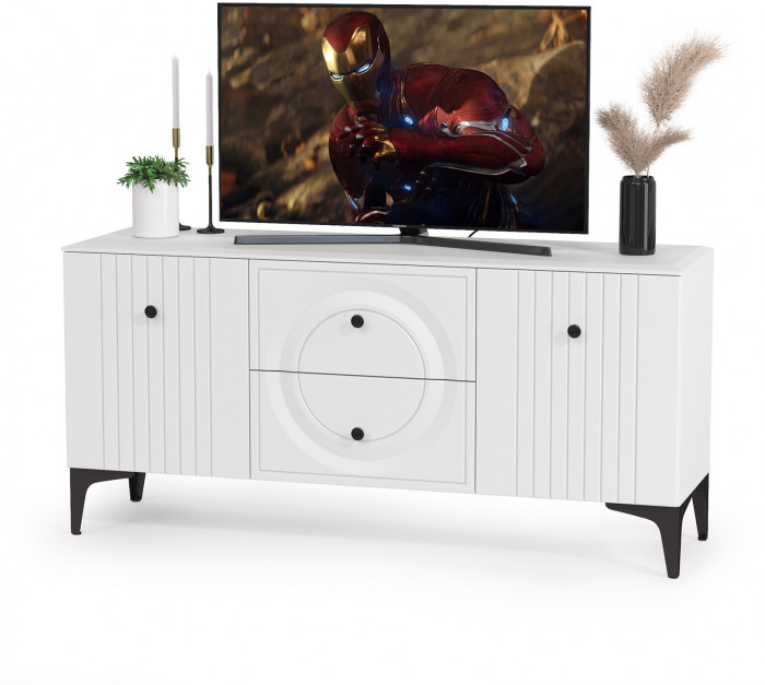 Валенсия Гостиная № 079, ЛДСП белый шагрень/МДФ белый шагрень