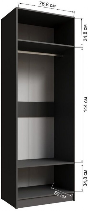 Шкаф Мадрид 800 графит серый